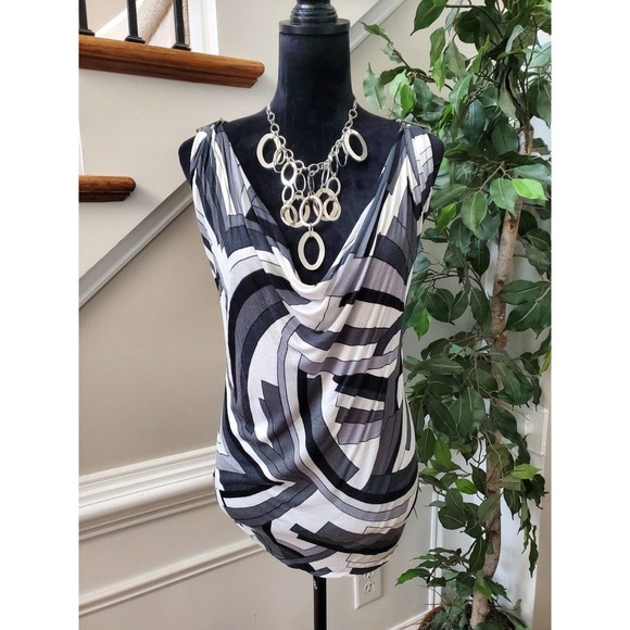 Michael Kors Women's Multicolor Rayon V-Neck Sleeveless Casual Top Blouse Small - Picture 11 of 12